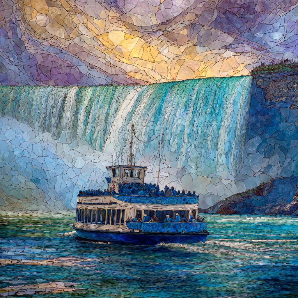 the Maid of the Mist tour boat below — ceramic art tile