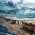 the Long Beach Boardwalk on the — ceramic art tile