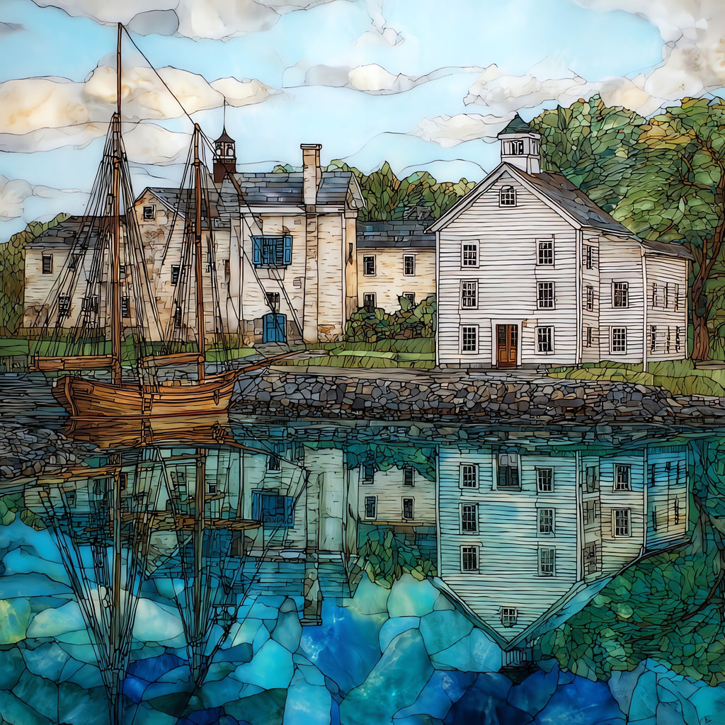 Cold Spring Harbor whaling — ceramic art tile