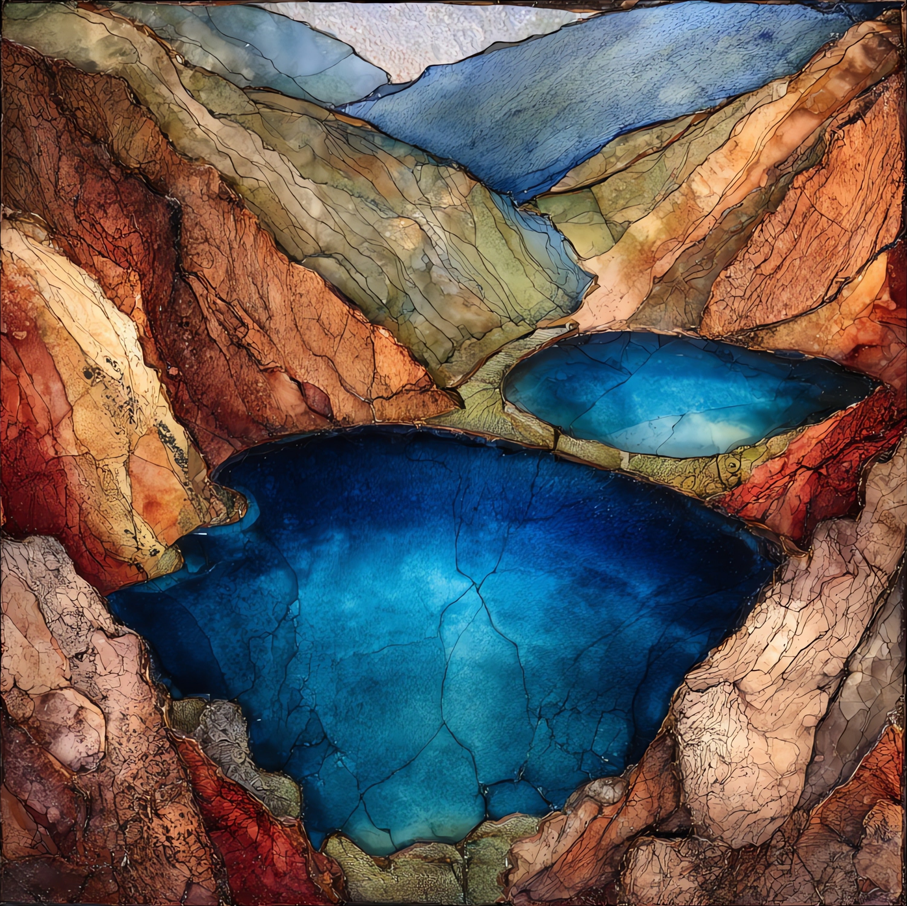 Bottomless Lakes State Park — ceramic art tile