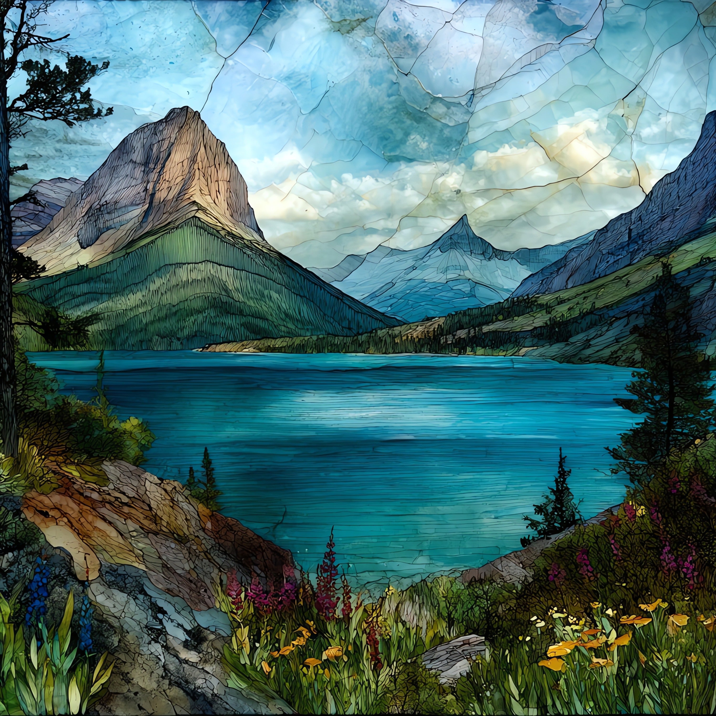 Saint Mary Peak — ceramic art tile