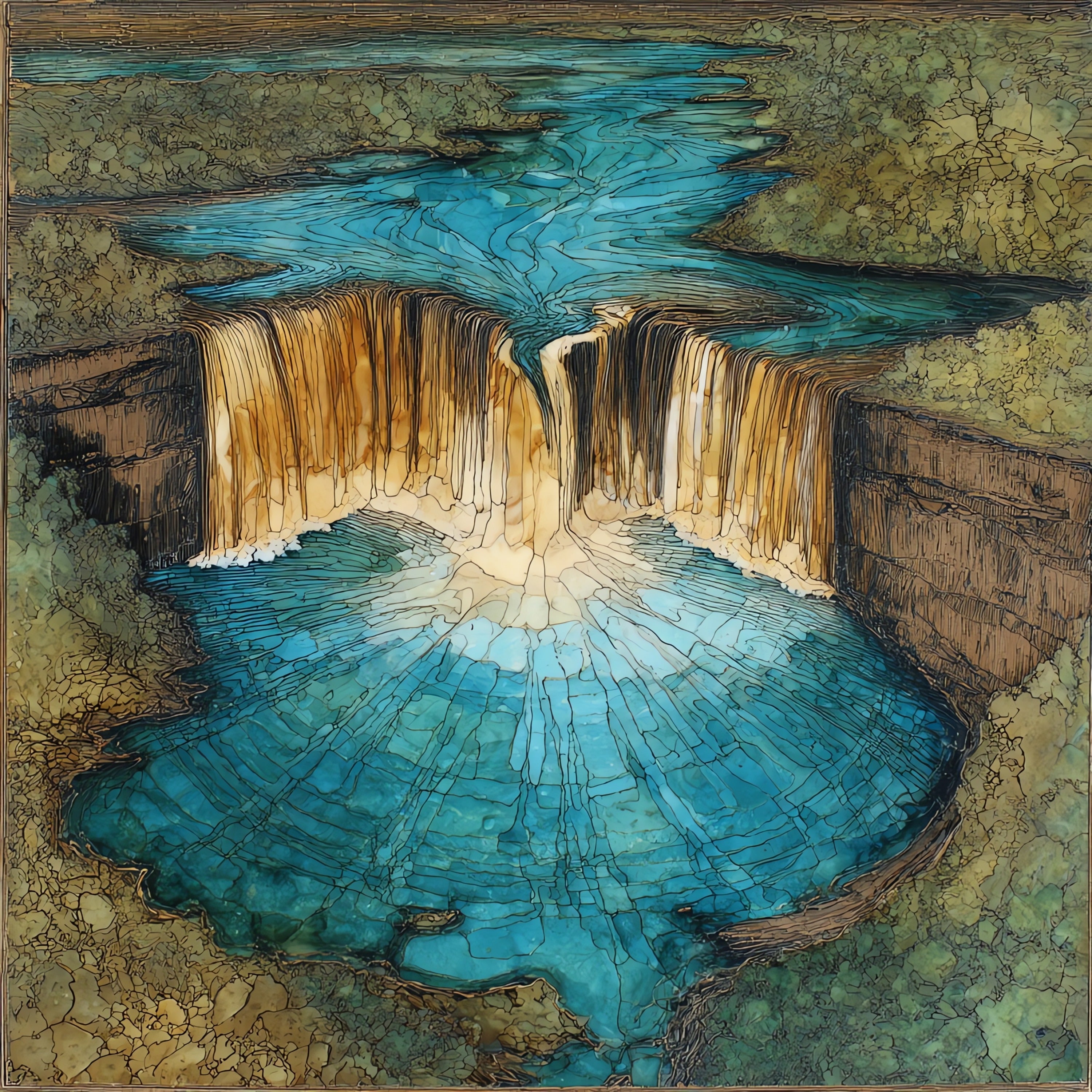 Tahquamenon Falls Upper Falls thundering in — ceramic art tile
