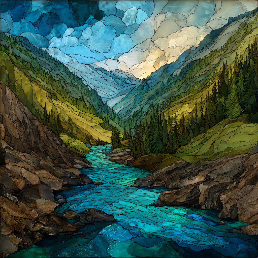 the Gallatin Canyon along US 191 — ceramic art tile