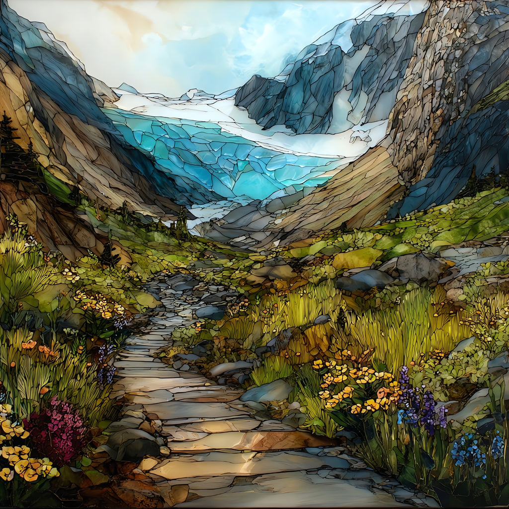 Byron Glacier trail — ceramic art tile