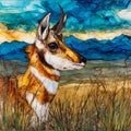 a pronghorn buck alert on the — ceramic art tile