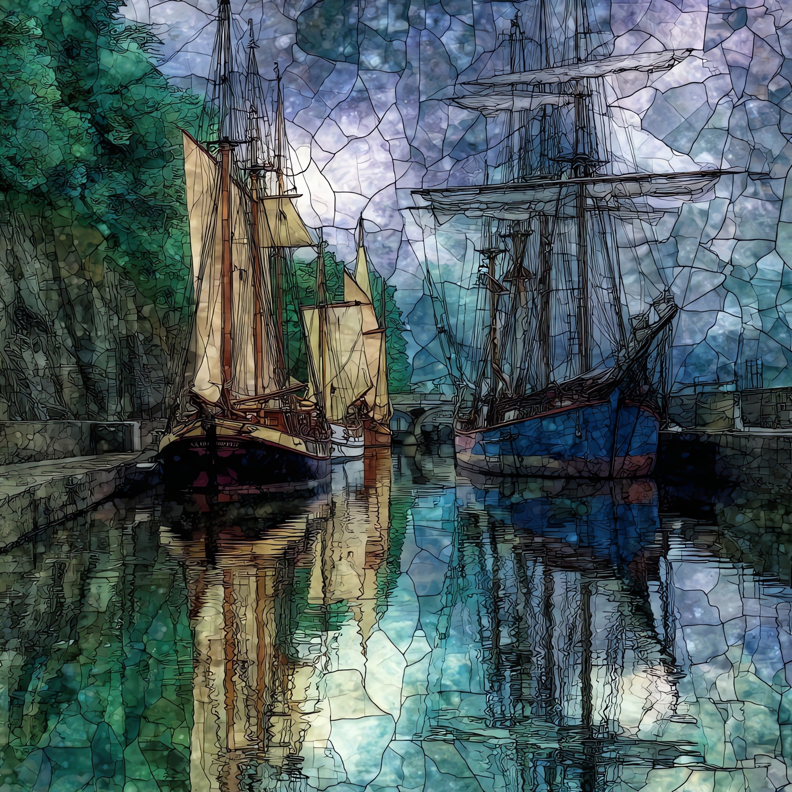 the Highlands Atlantic mooring — ceramic art tile