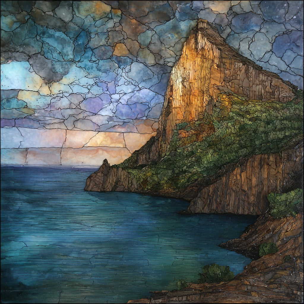 Cap de Formentor cliffs — ceramic art tile