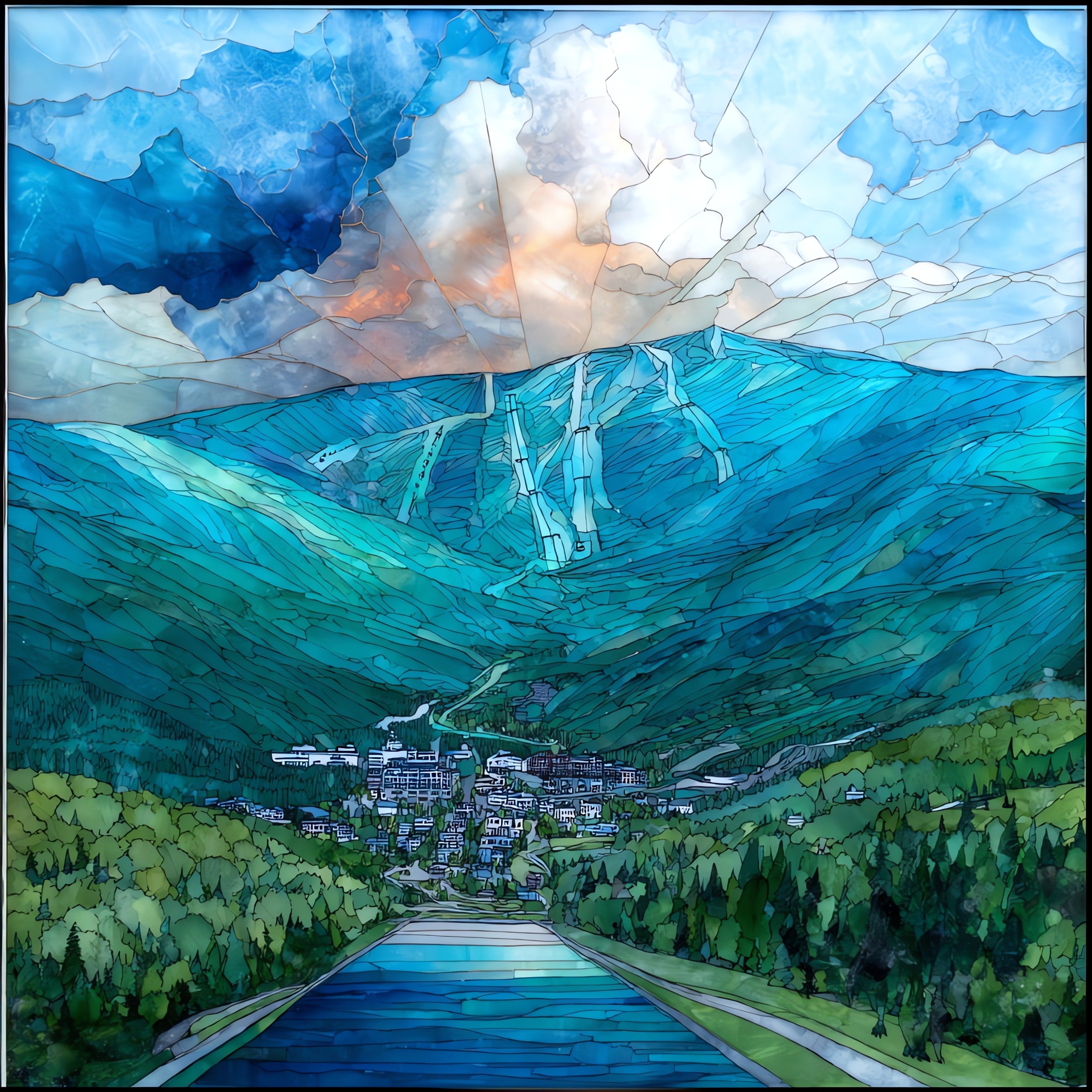 Killington Resort base village — ceramic art tile