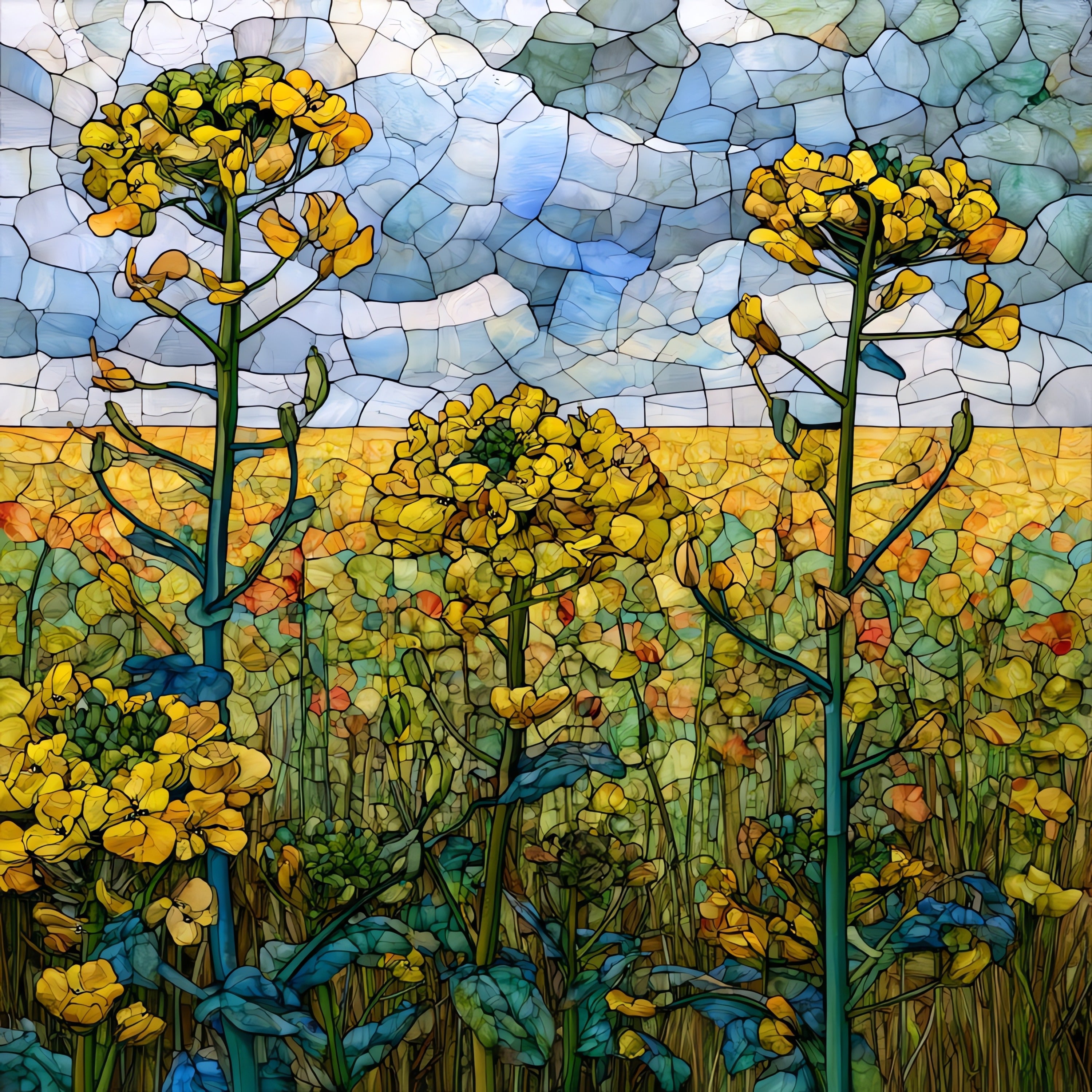 a North Dakota canola — ceramic art tile
