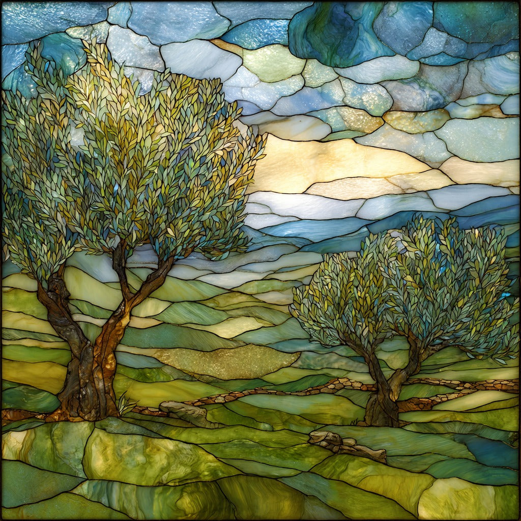 Jaen Olive Groves Rolling Hills — ceramic art tile