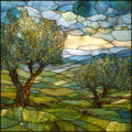 Jaen Olive Groves Rolling Hills — ceramic art tile