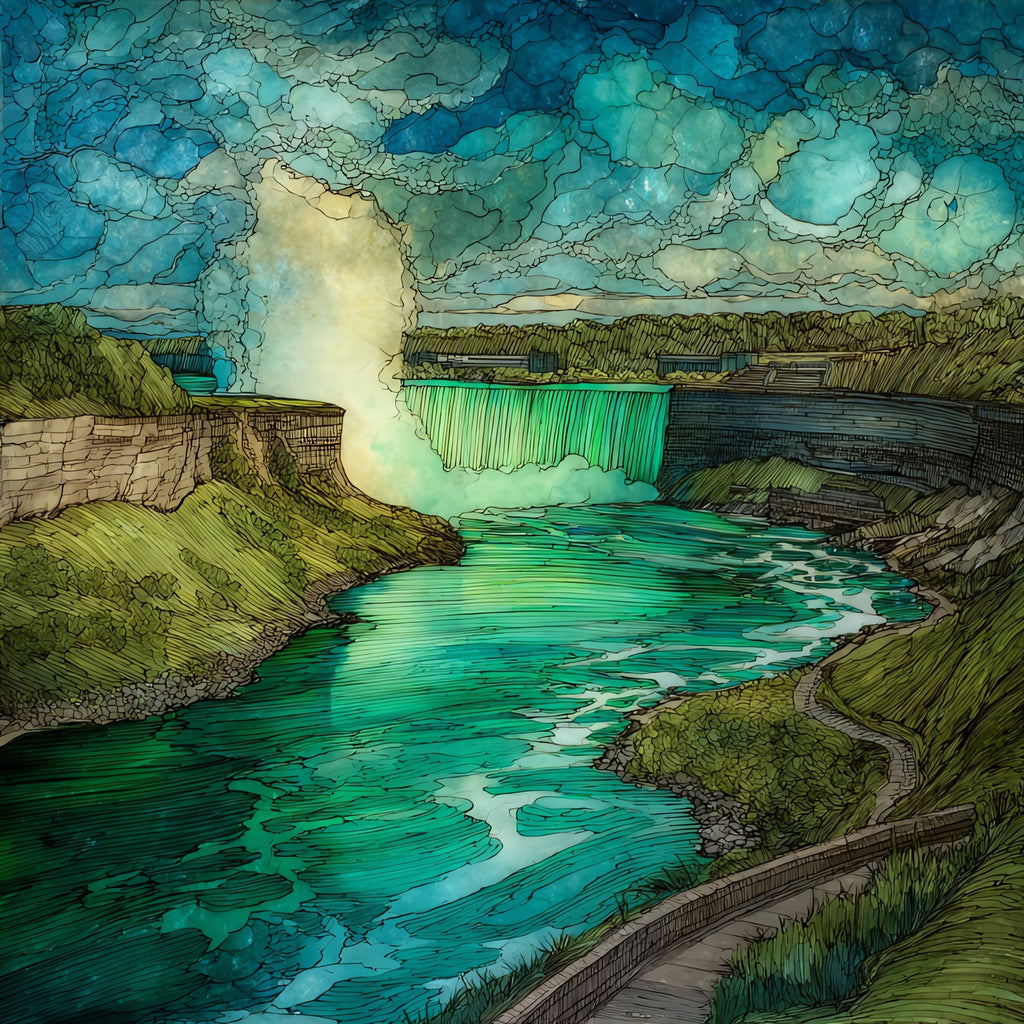 Niagara Falls Horseshoe Falls — ceramic art tile