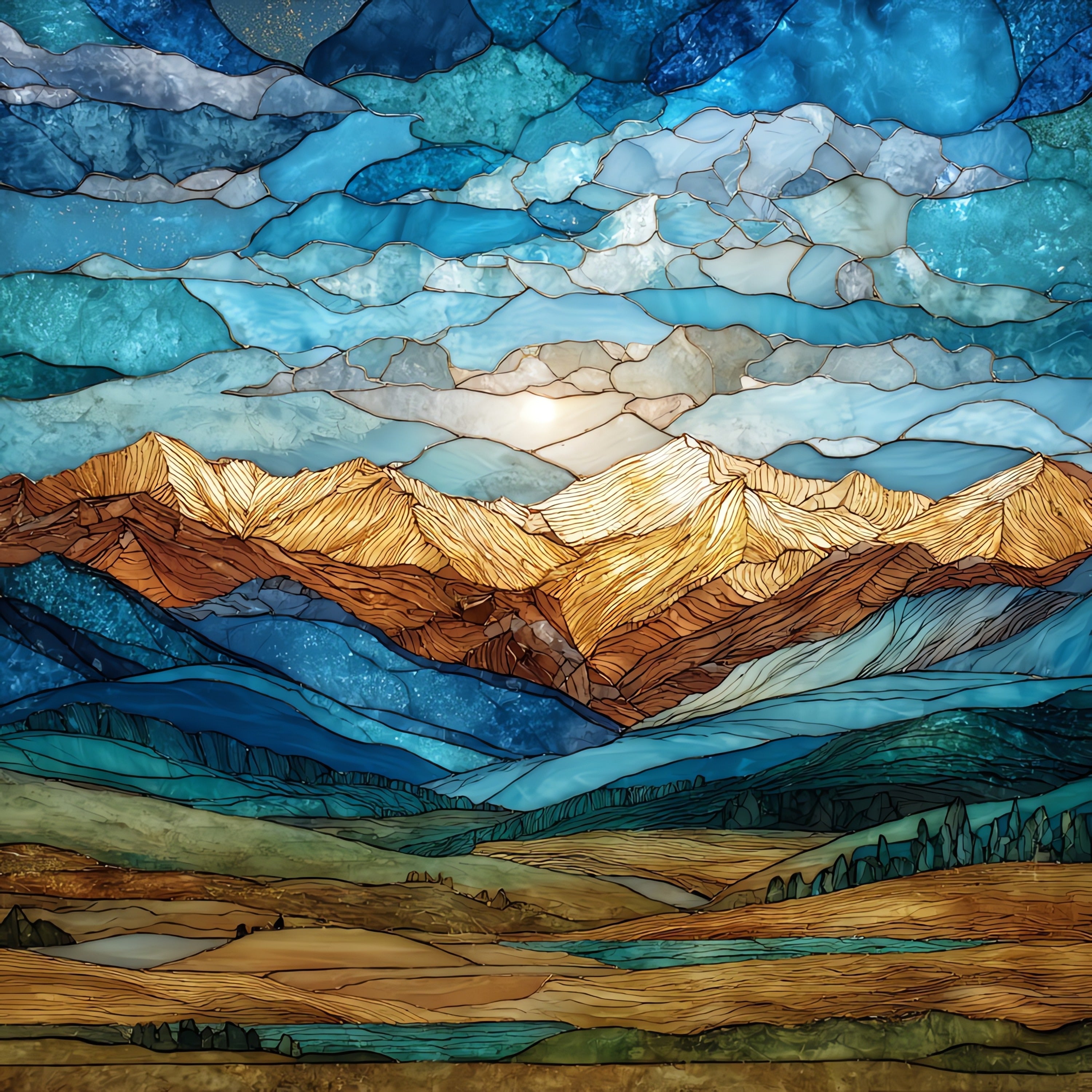Pikes Peak summit Front Range — ceramic art tile