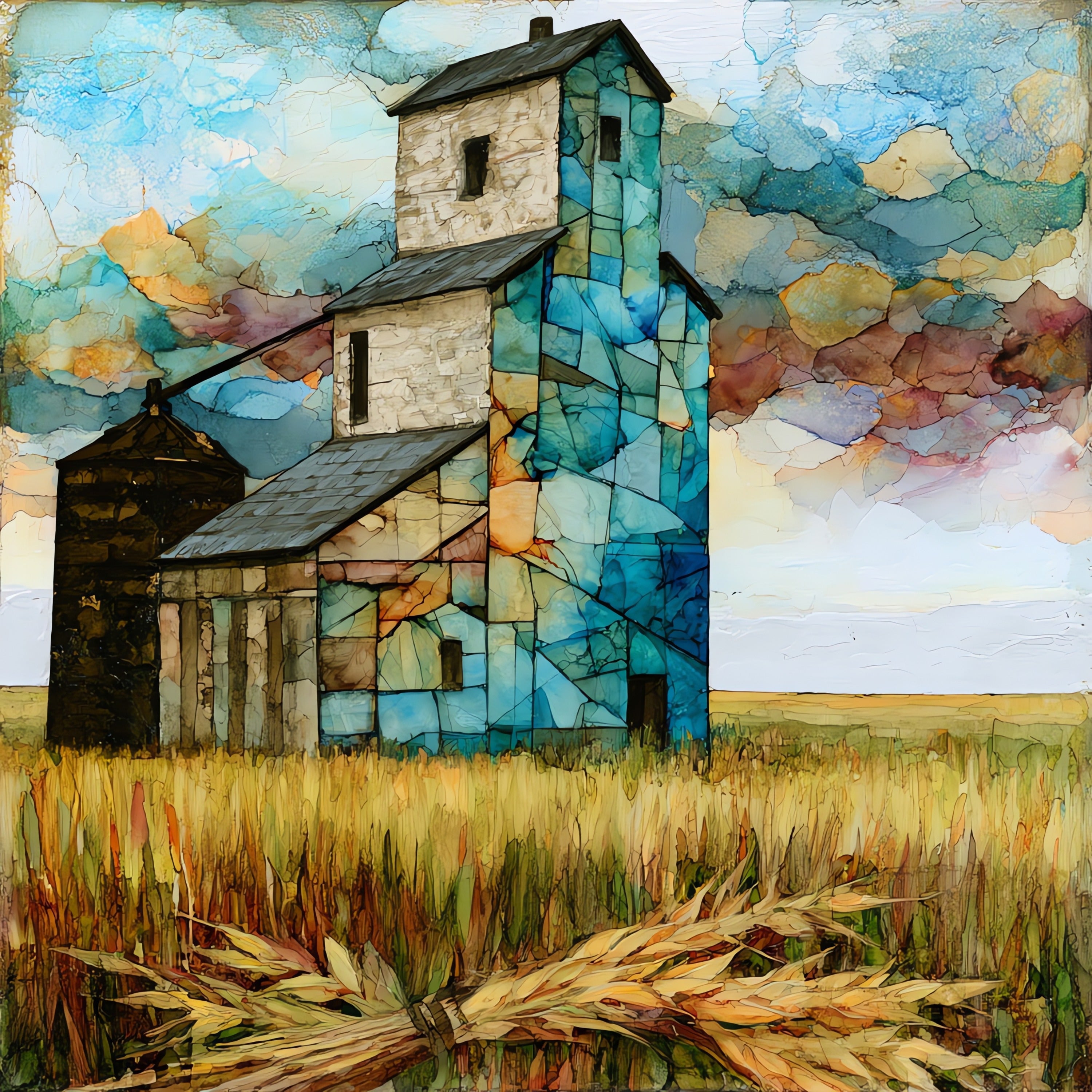a North Dakota prairie — ceramic art tile