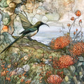 a long-tailed Cape sugarbird — ceramic art tile