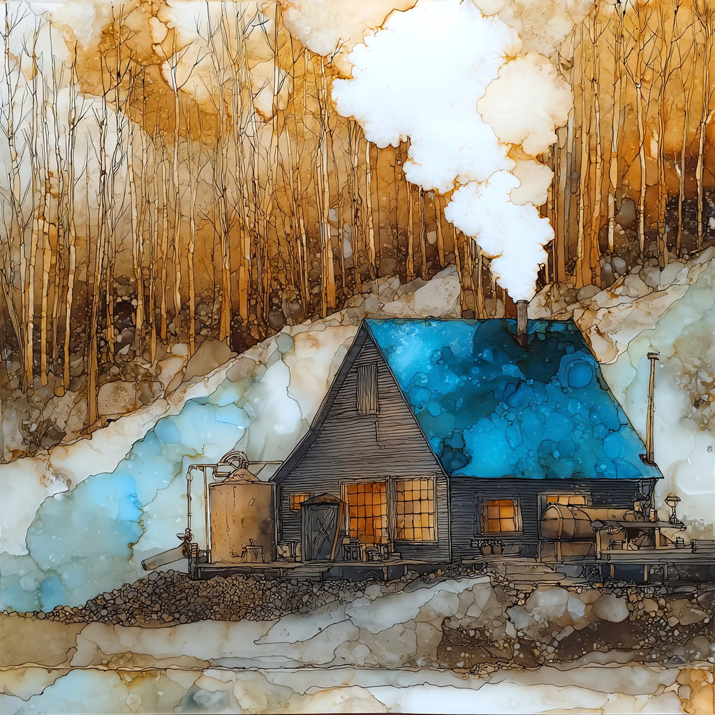 Sugarbush Farm sugar shack — ceramic art tile