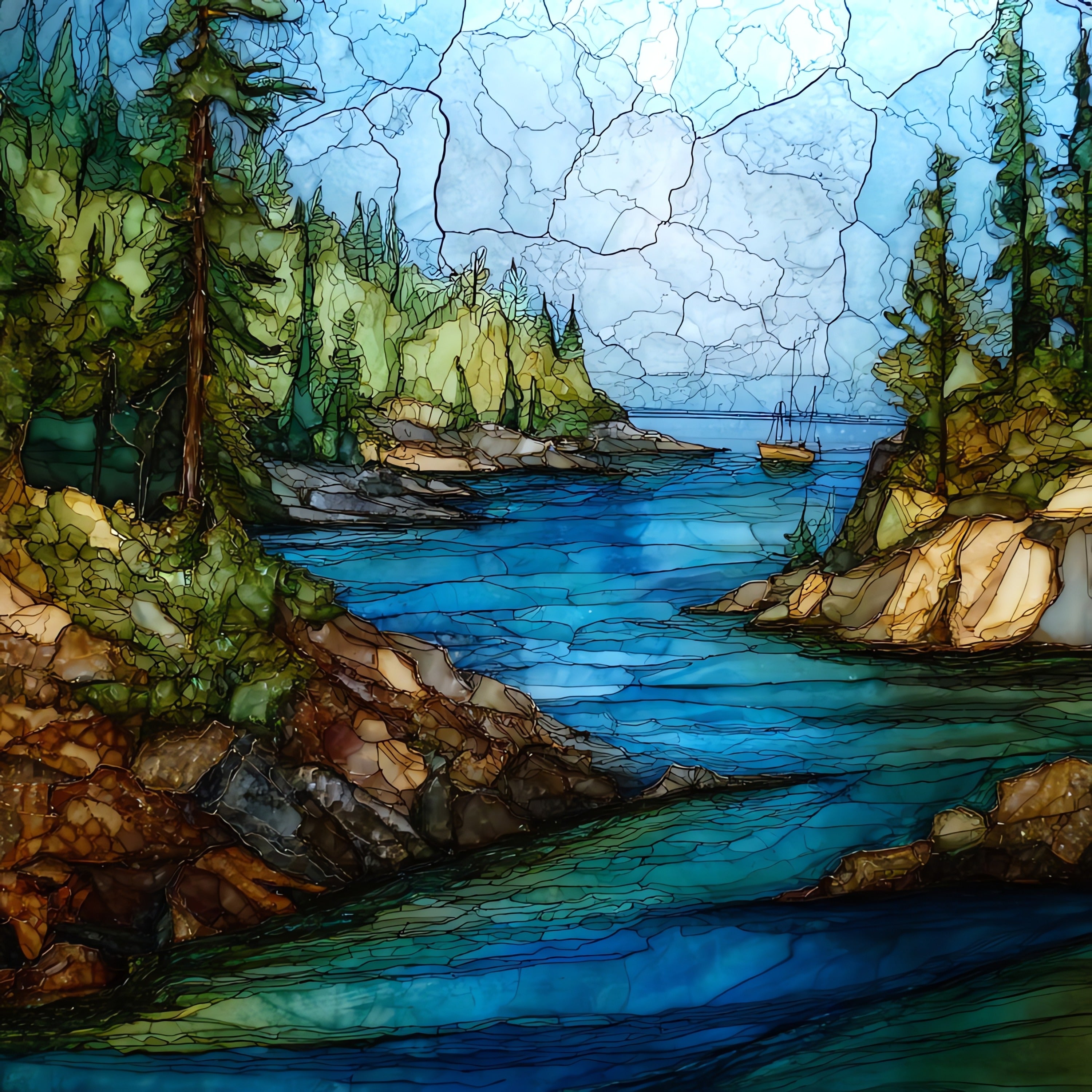 Mason's Island Mystic cove — ceramic art tile