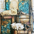 harbour cats sunning on — ceramic art tile