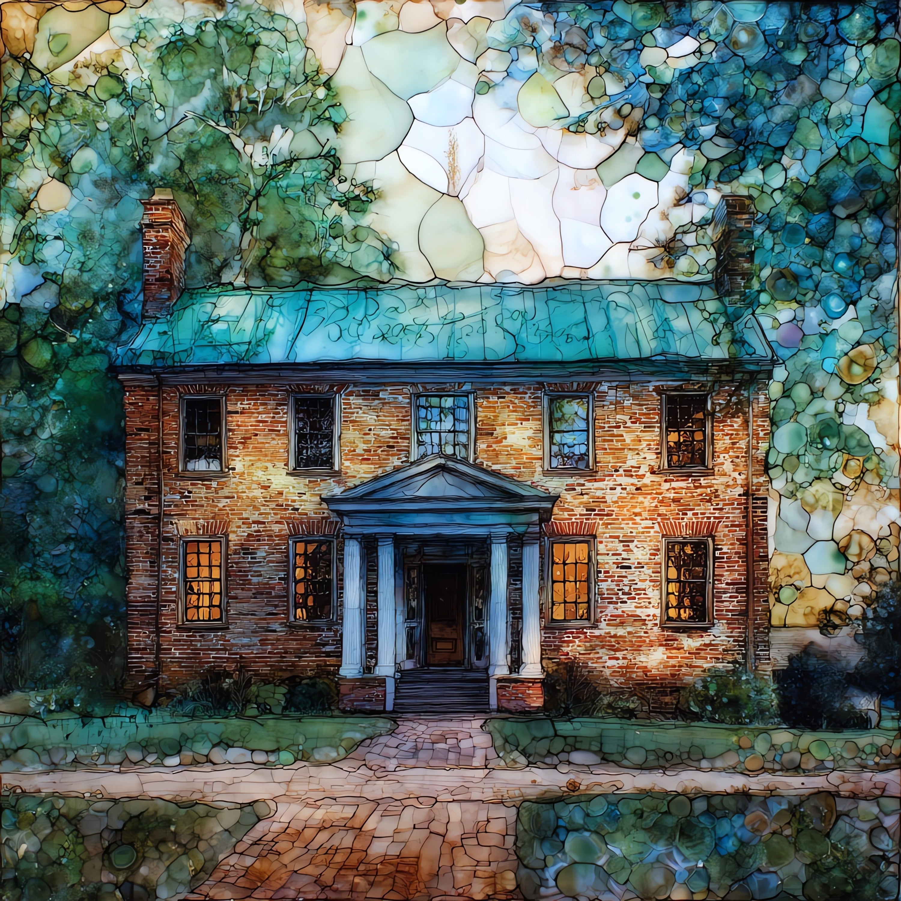 Appomattox Court House — ceramic art tile