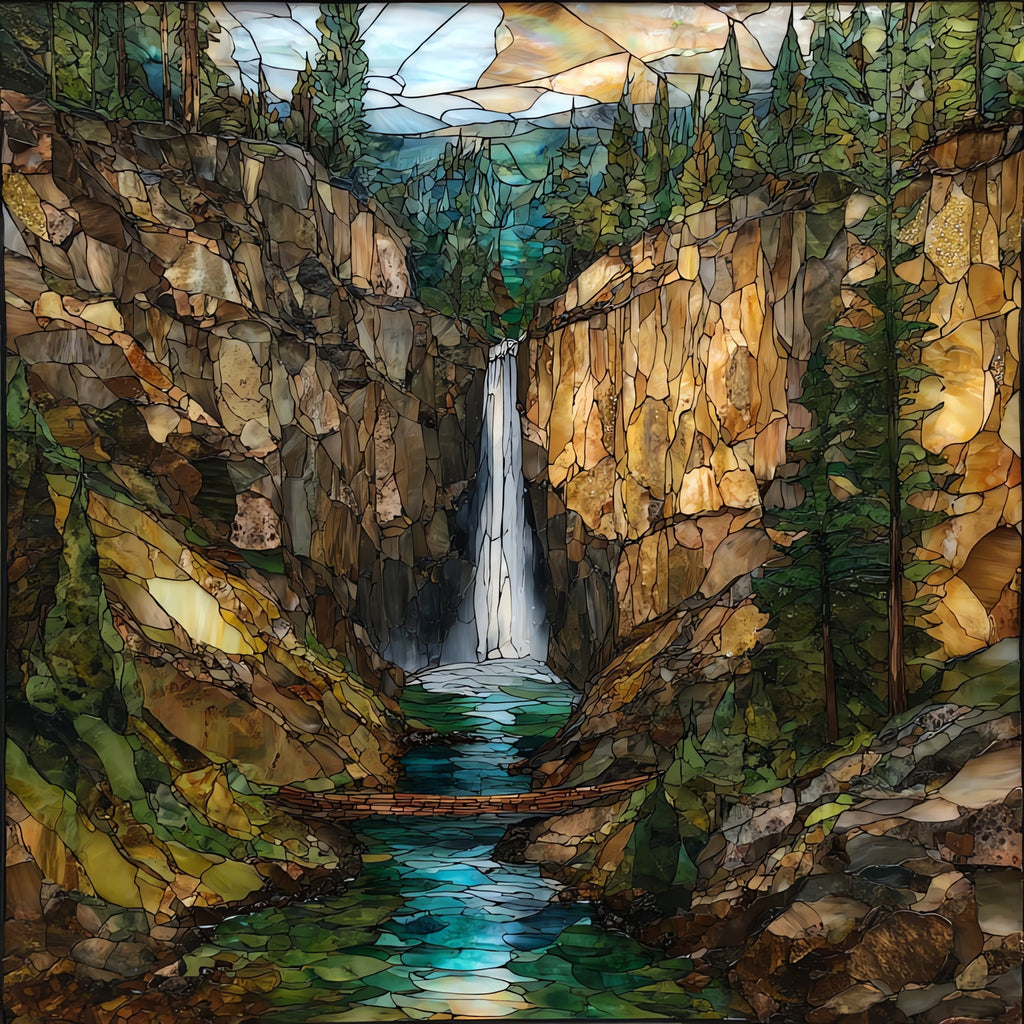 Pine Creek Falls dropping — ceramic art tile