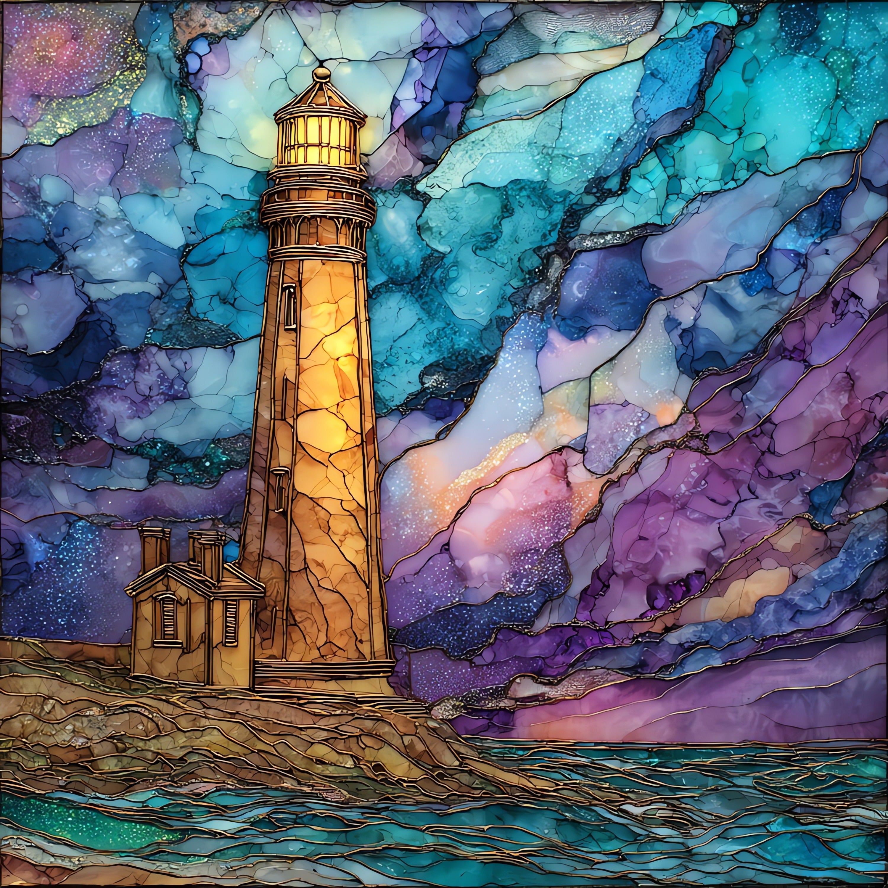 the Old Cape Henry Lighthouse — ceramic art tile