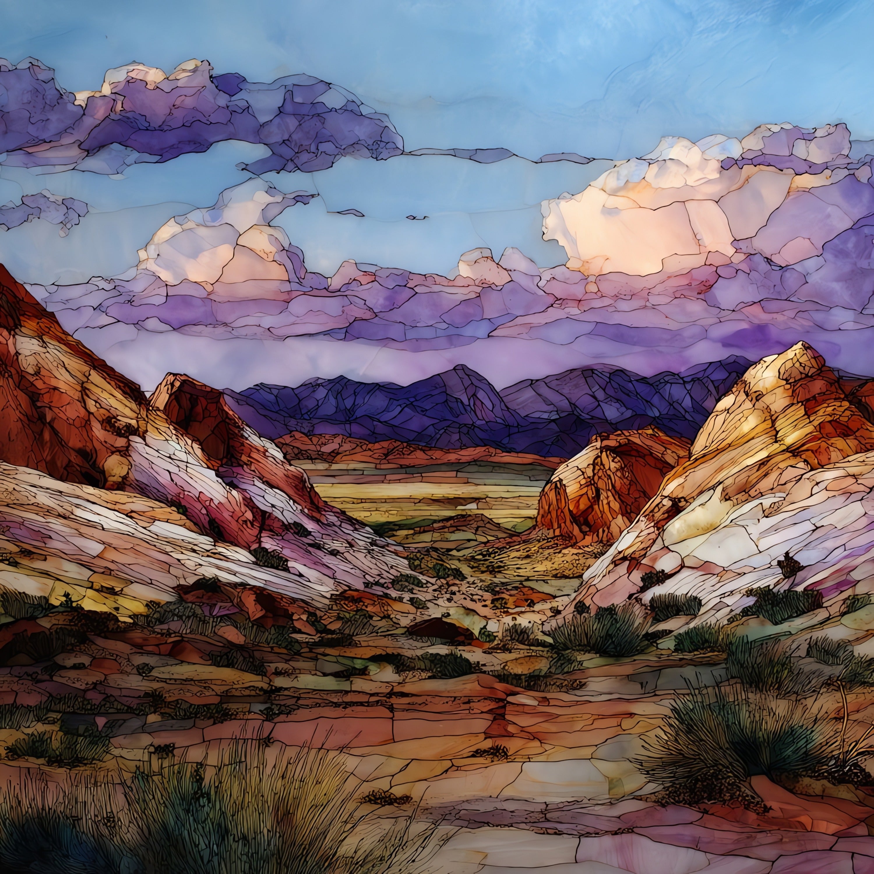 Rainbow Vista — ceramic art tile