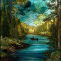 the Au Sable River — ceramic art tile