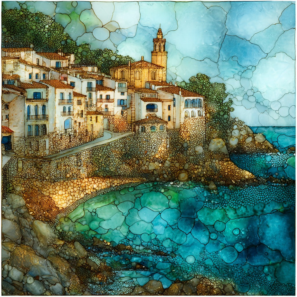 Begur the Costa Brava Coves — ceramic art tile