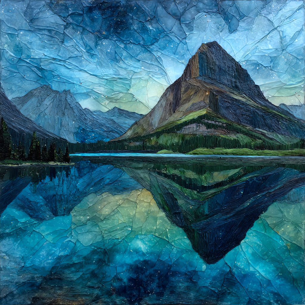 Swiftcurrent Lake reflecting the — ceramic art tile