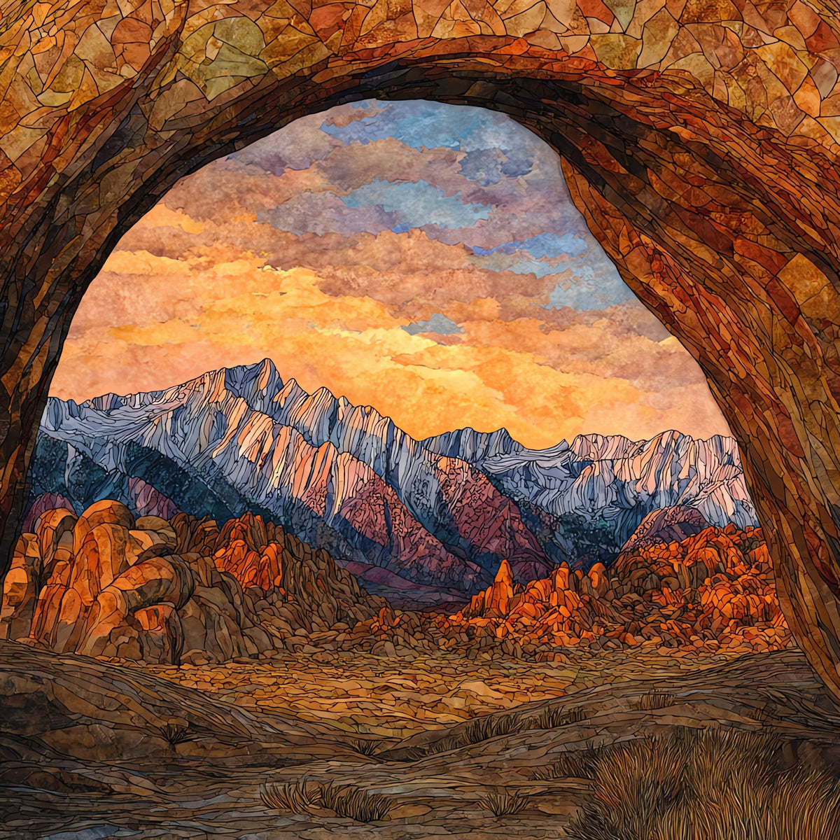 Alabama Hills Mobius Arch — ceramic art tile