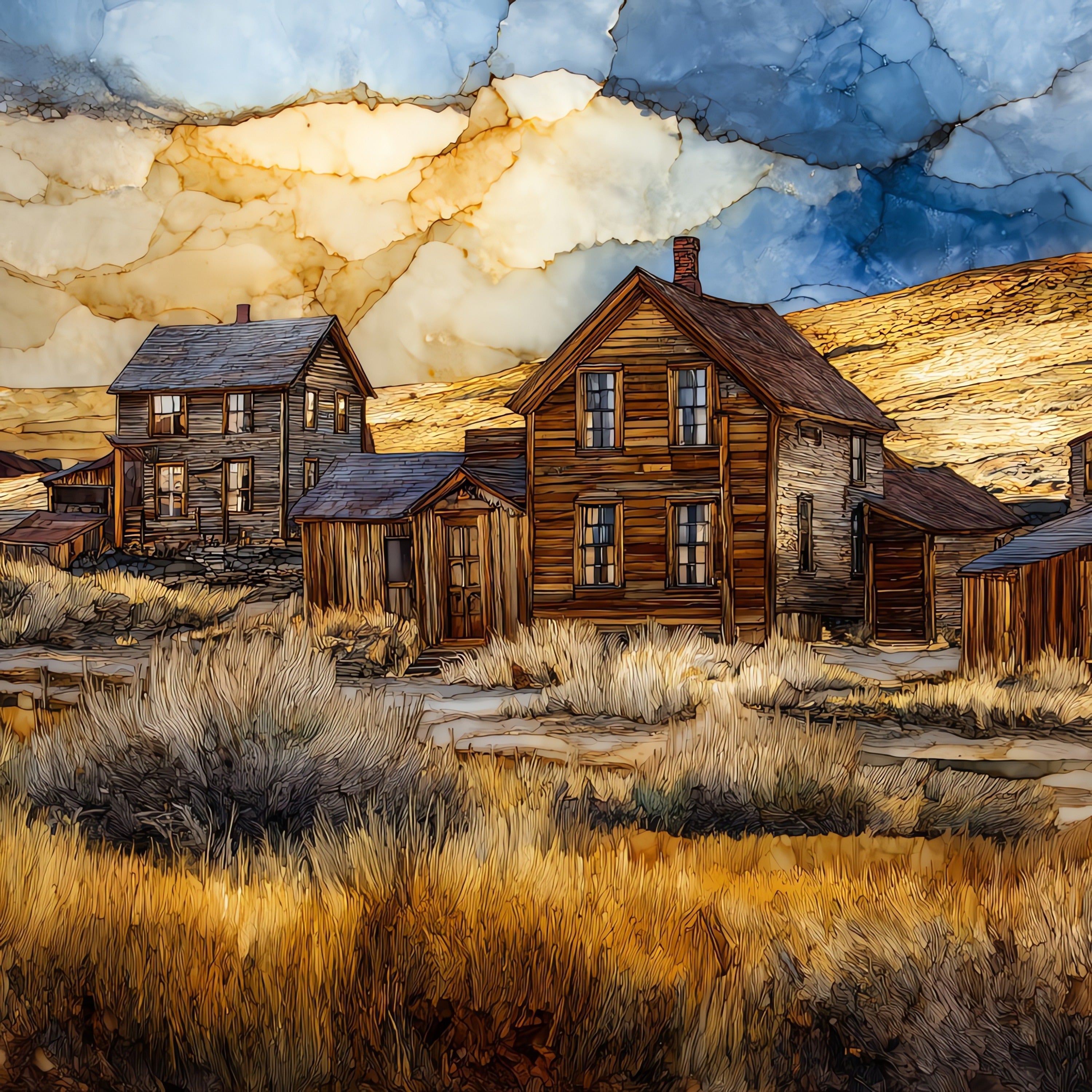 Bodie Ghost Town — ceramic art tile