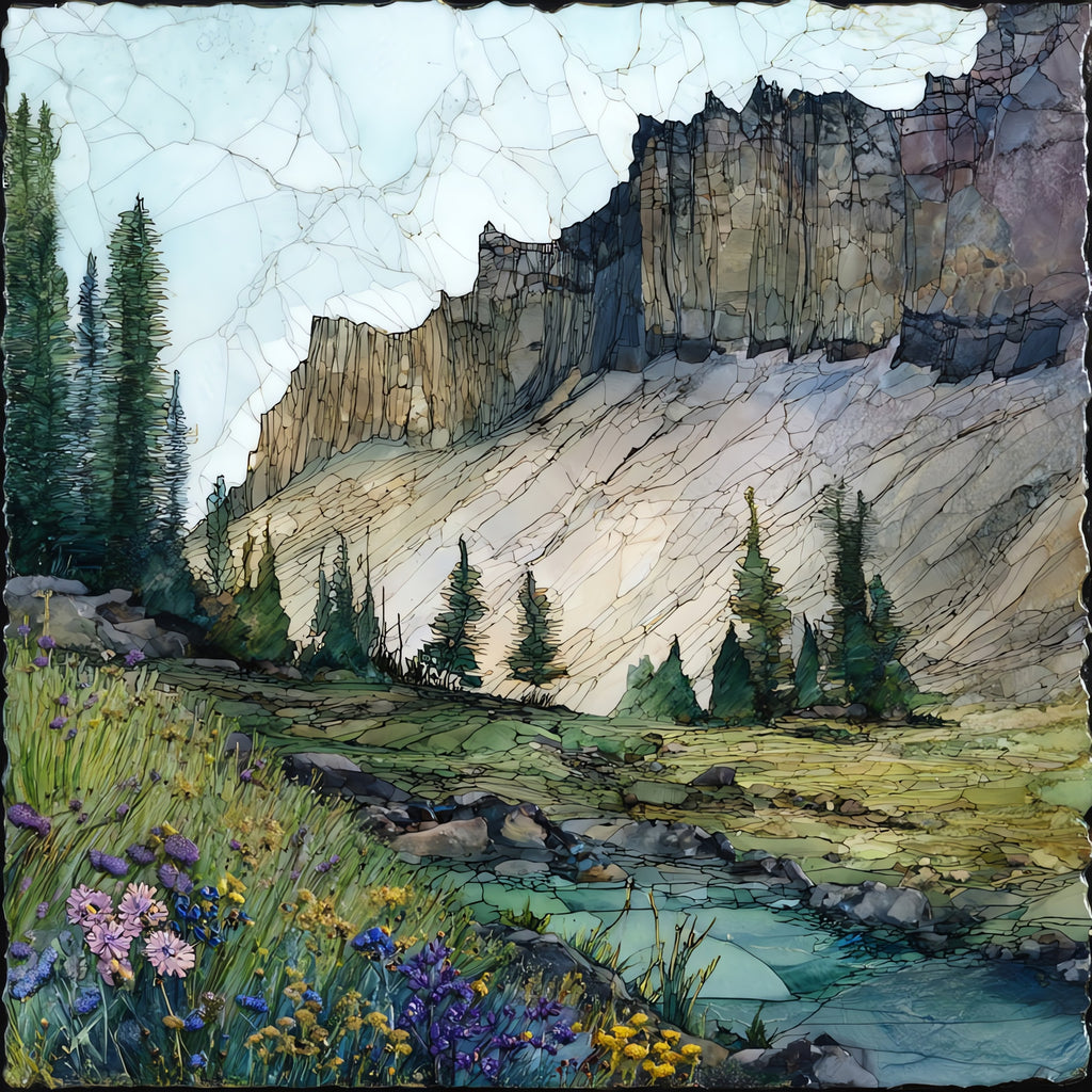 the Chinese Wall escarpment along the — ceramic art tile