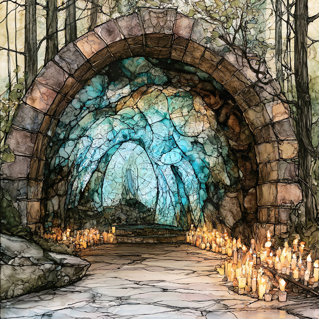 the Grotto of Our Lady — ceramic art tile