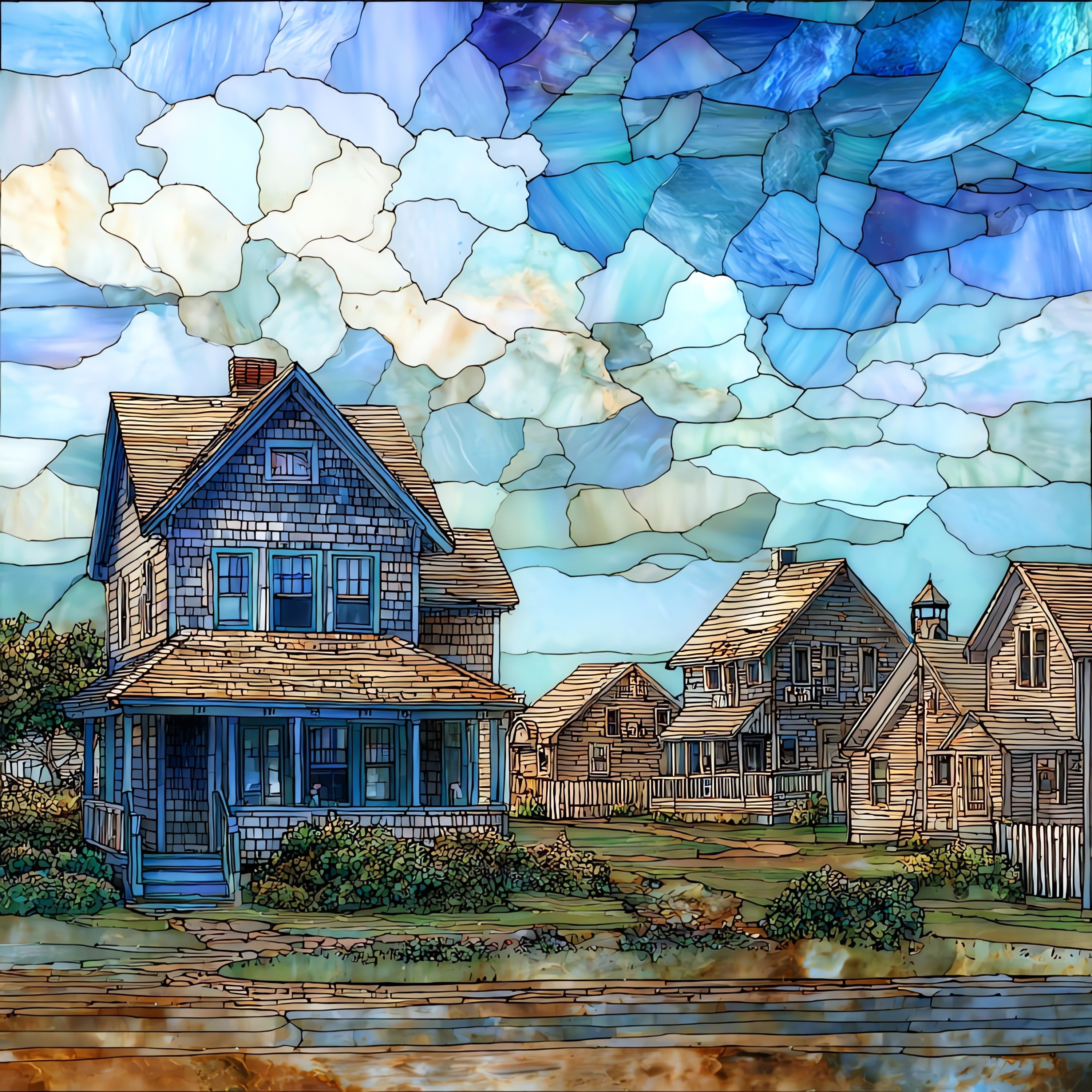 Amagansett village on Long Island — ceramic art tile
