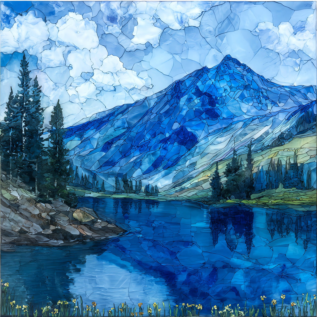 Snowmass Mountain and Lake Elk Range — ceramic art tile