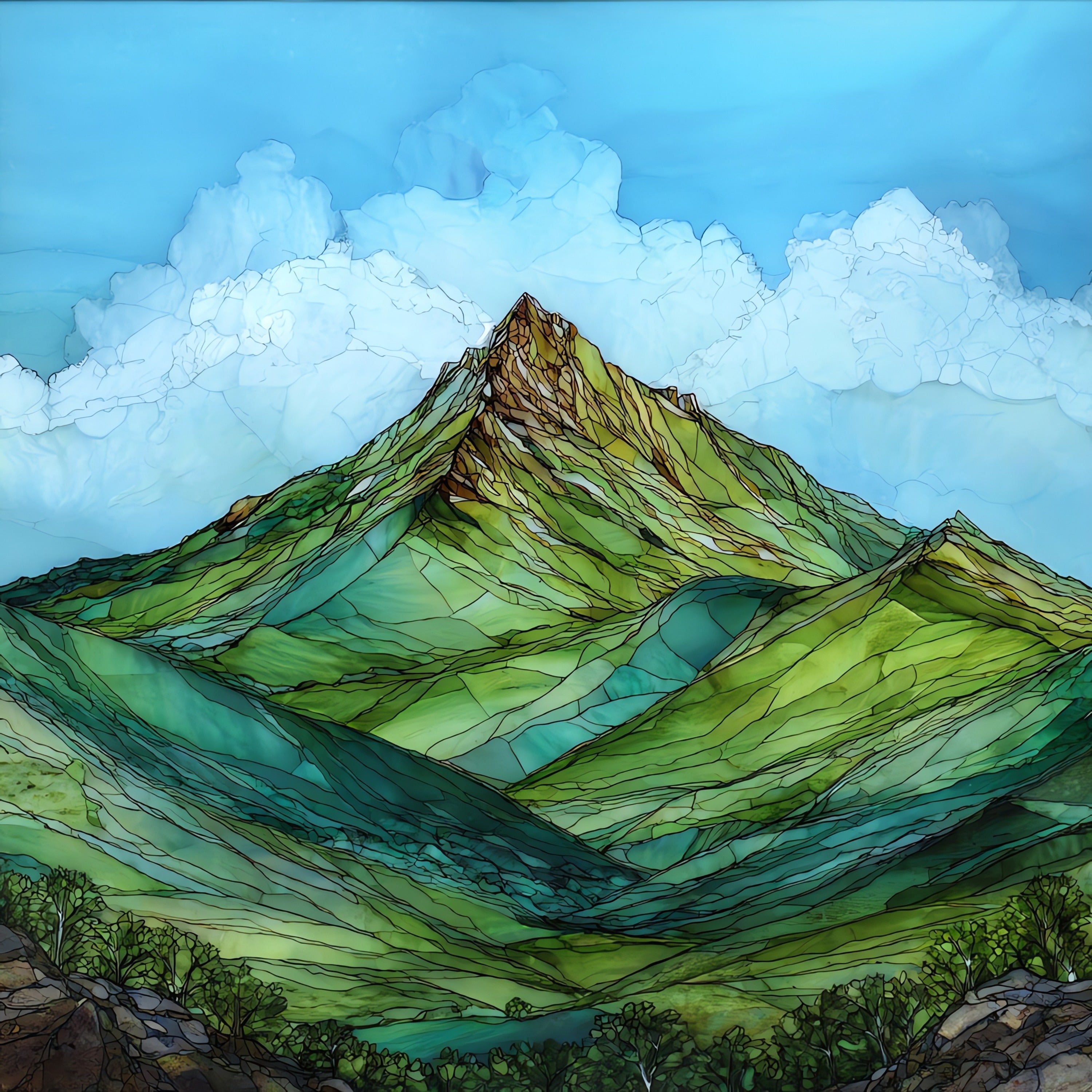 the Bear Mountain summit — ceramic art tile