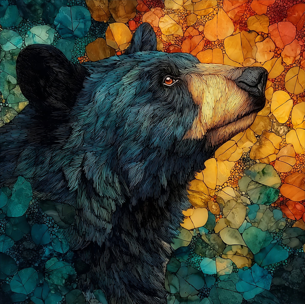 a black bear among — ceramic art tile