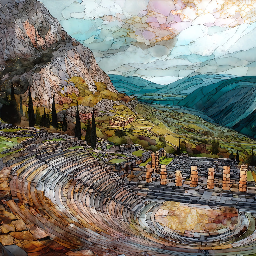 Delphi Ancient Theatre — ceramic art tile