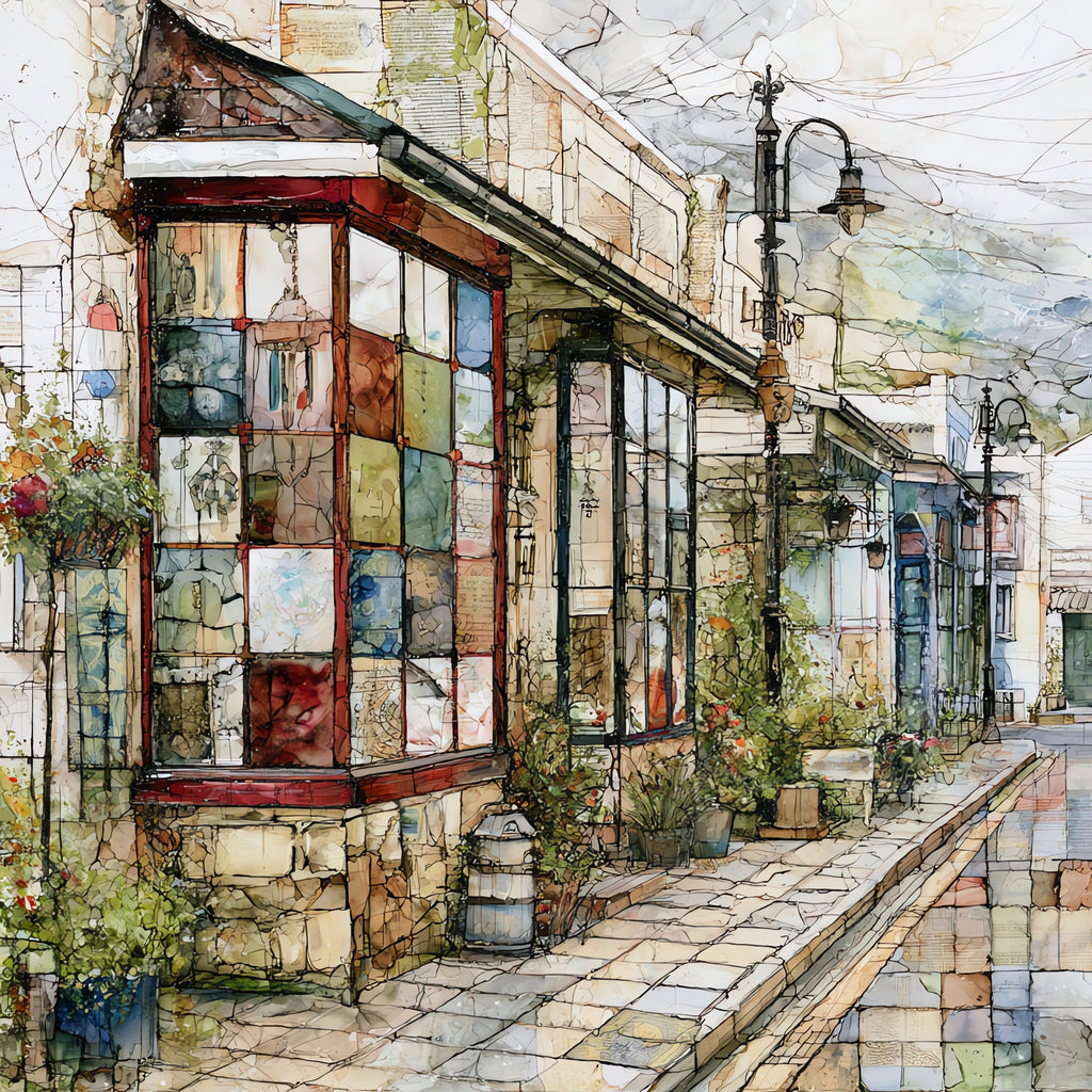 antique shop windows and — ceramic art tile