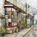 antique shop windows and — ceramic art tile
