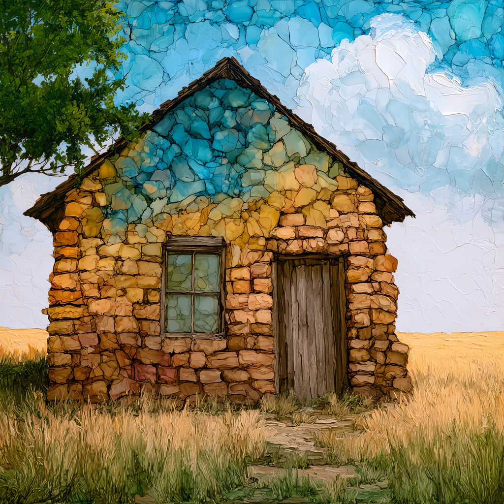 a sodbuster sod house — ceramic art tile