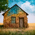 a sodbuster sod house — ceramic art tile