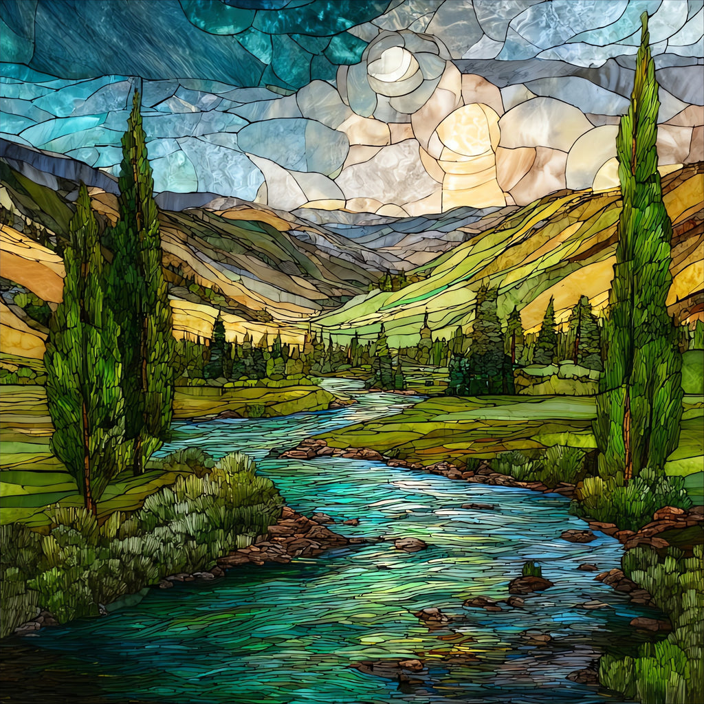 Beaver Creek joining the Big Hole River in — ceramic art tile