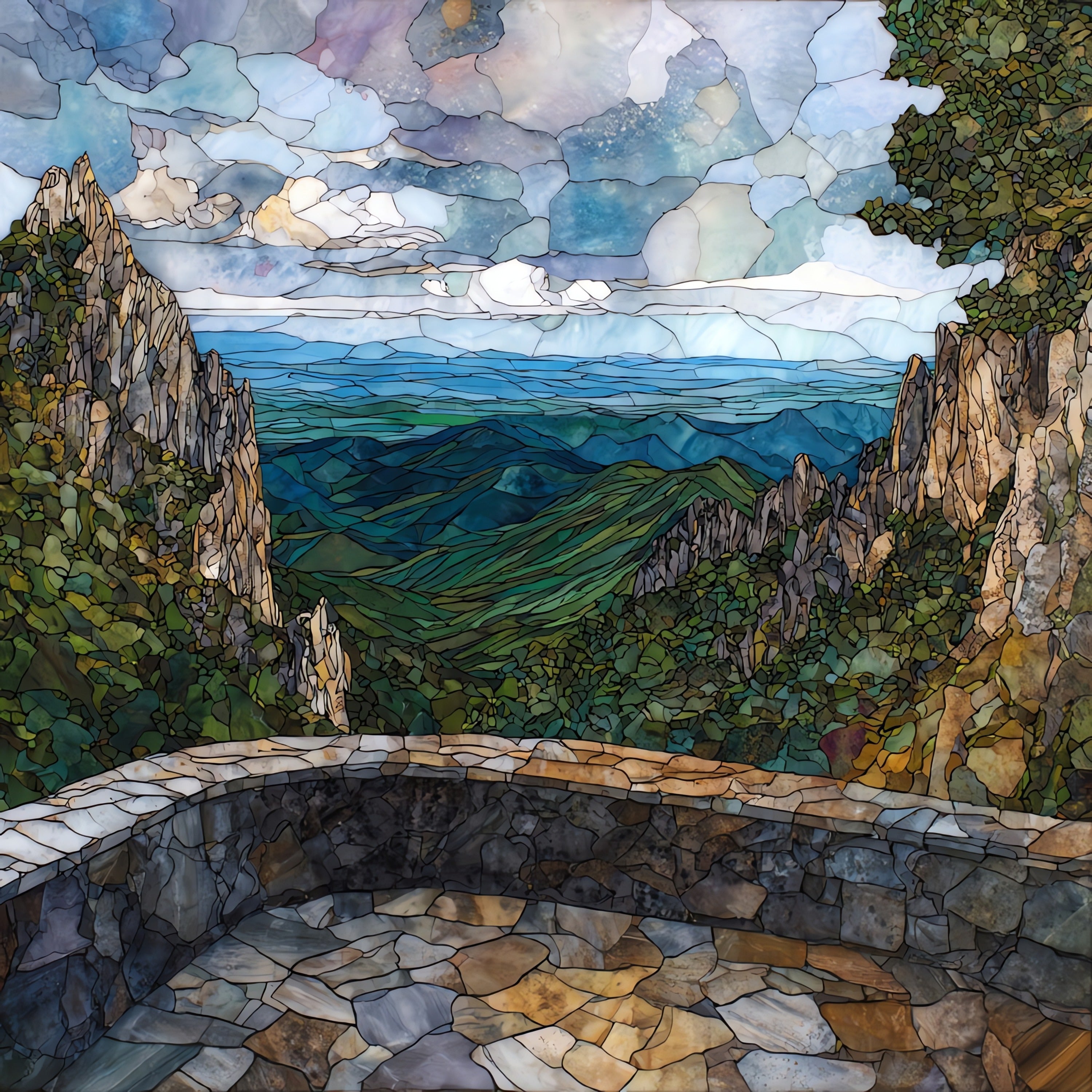 Pinnacles Overlook on Skyline — ceramic art tile