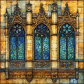 Ochre Court seaside Gothic — ceramic art tile