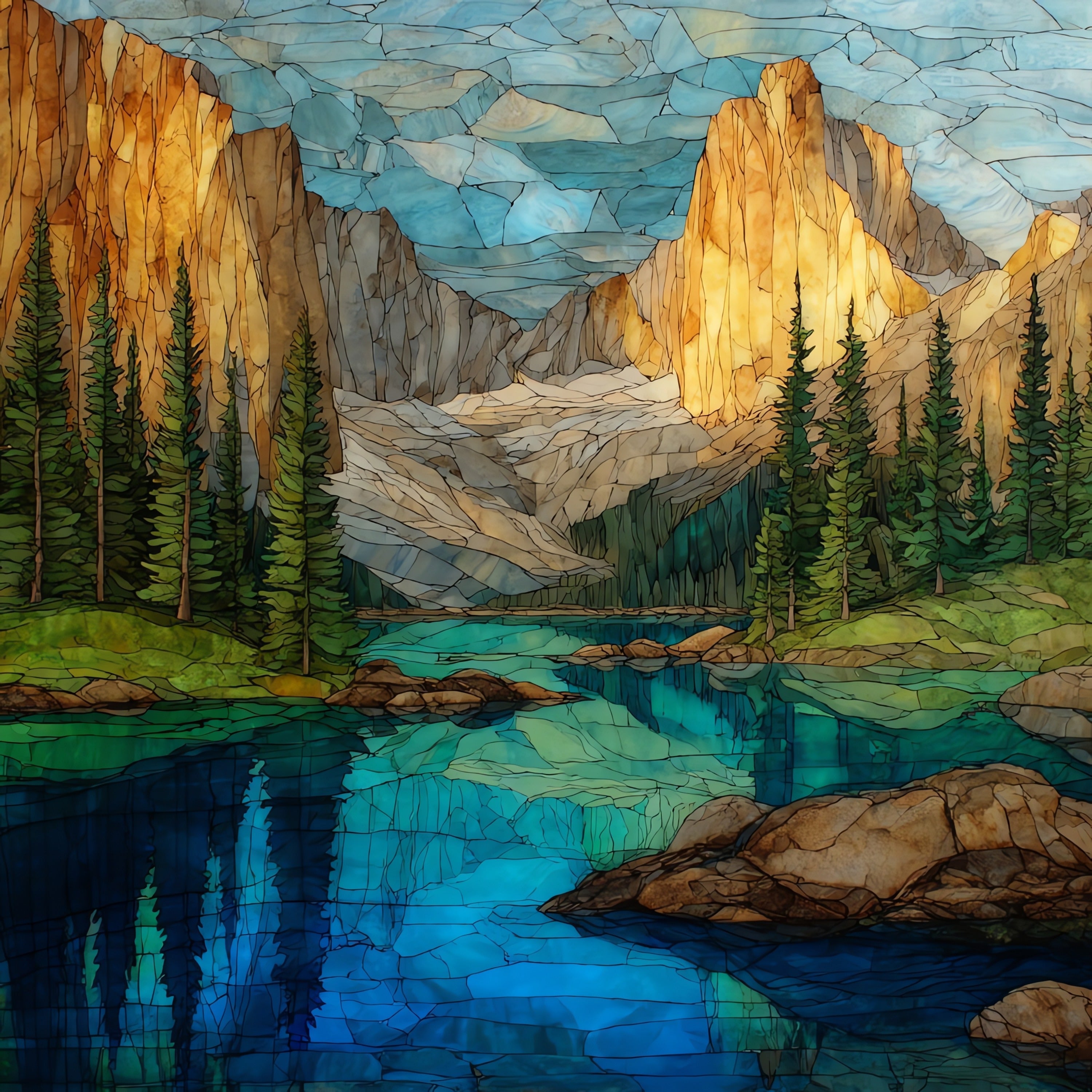 Medicine Bow Peak — ceramic art tile