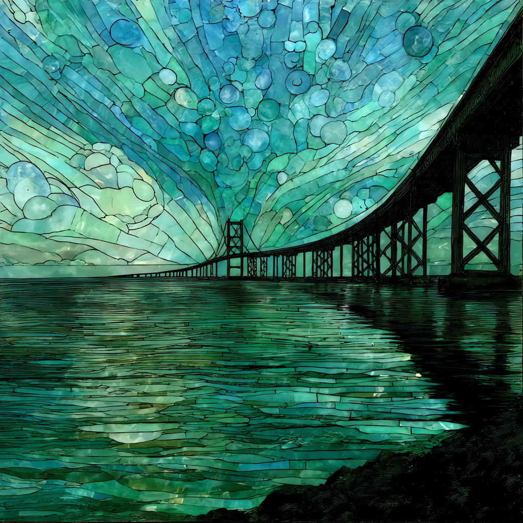 the Chesapeake Bay Bridge — ceramic art tile