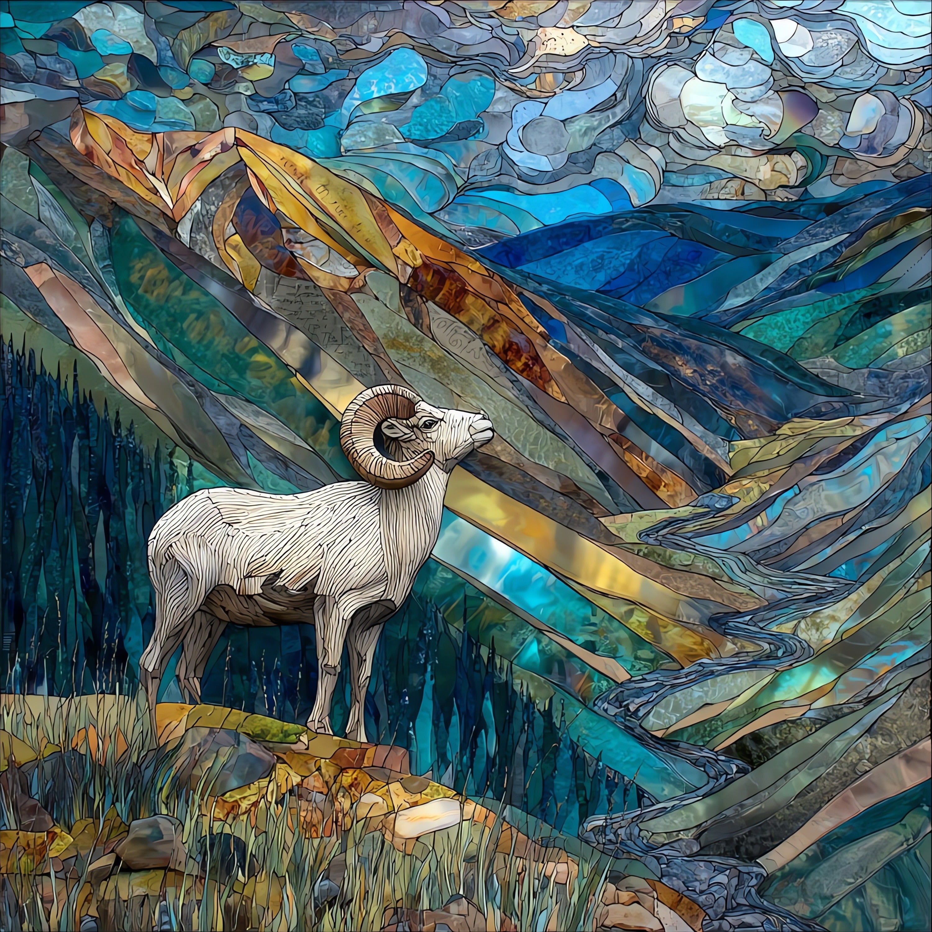 the Polychrome cliff — ceramic art tile