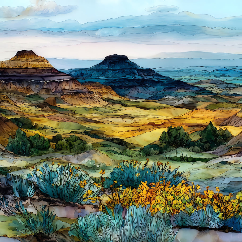 Slim Buttes overlook of — ceramic art tile
