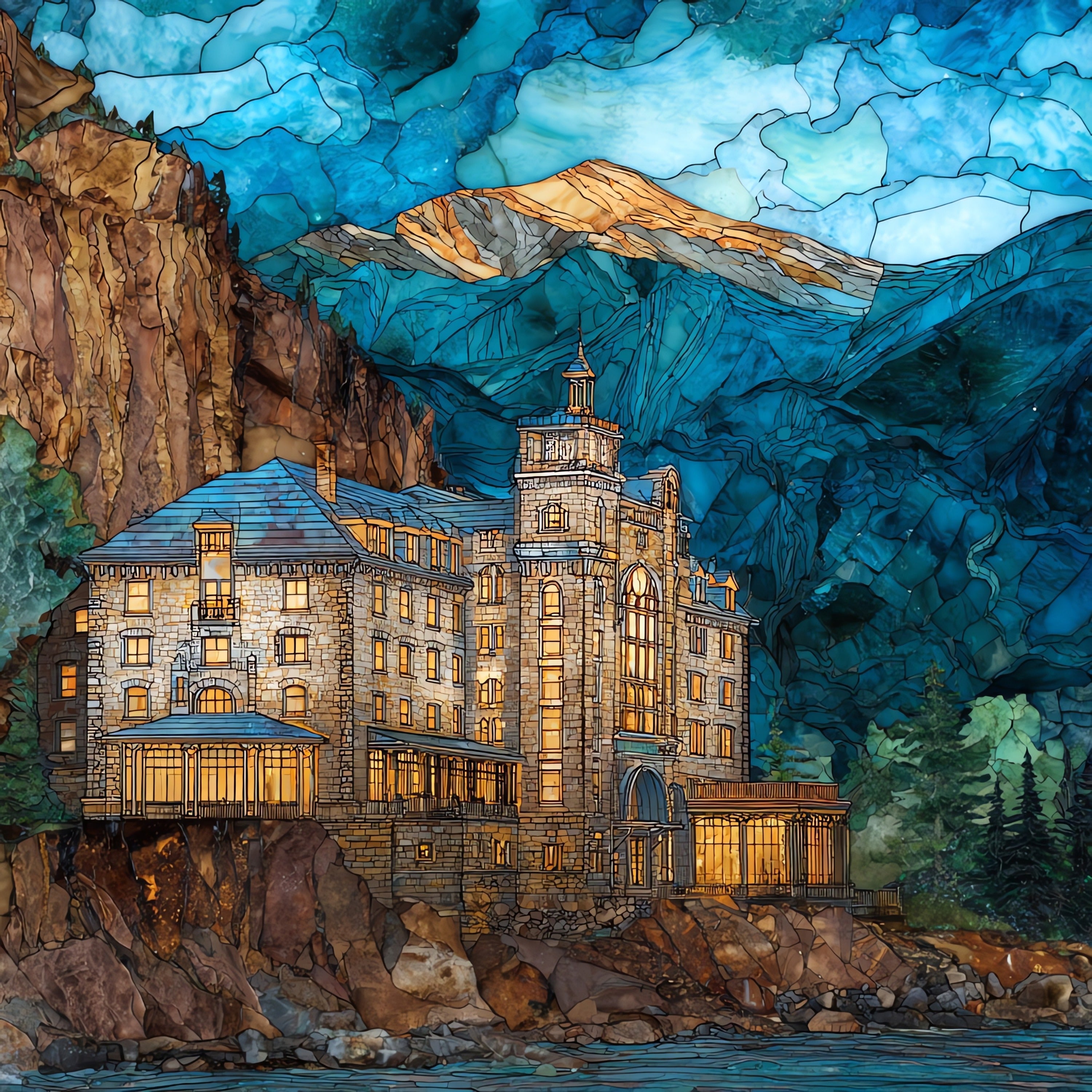 Cliff House Manitou Front Range — ceramic art tile
